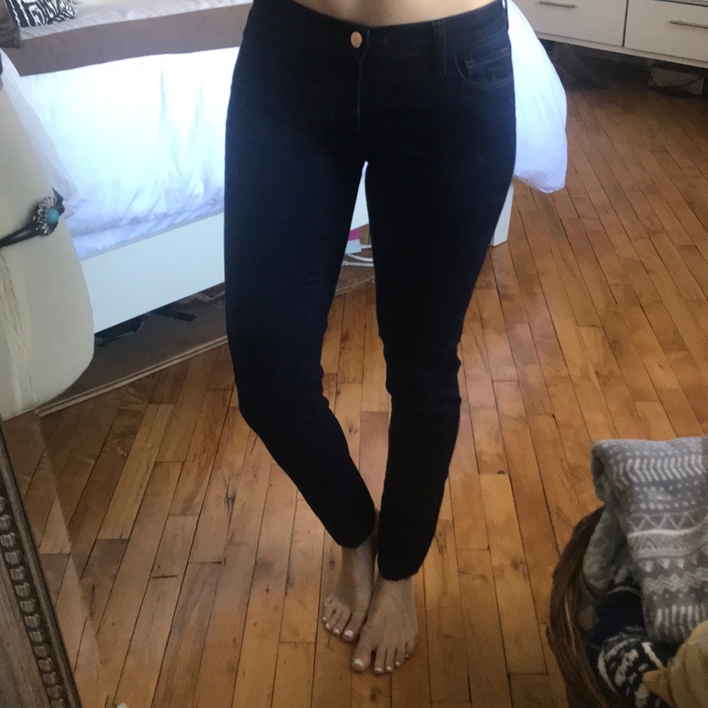 J Brand Dark Denim With Brown Stitching